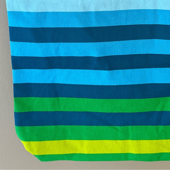 Striped Blue, Green and Yellow Tote Bag By Old Navy - Picture 7 of 13